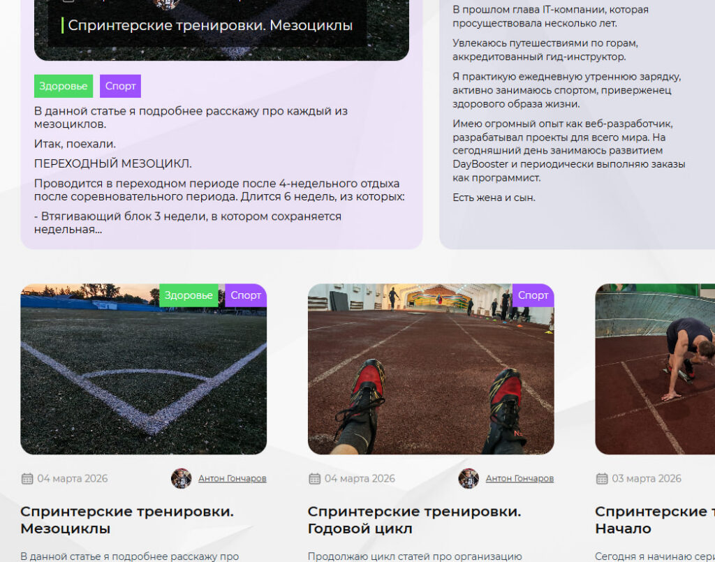 Разработан блог DayBooster